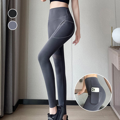 Hochtaillierte Netz-Leggings mit Taschen für Frauen