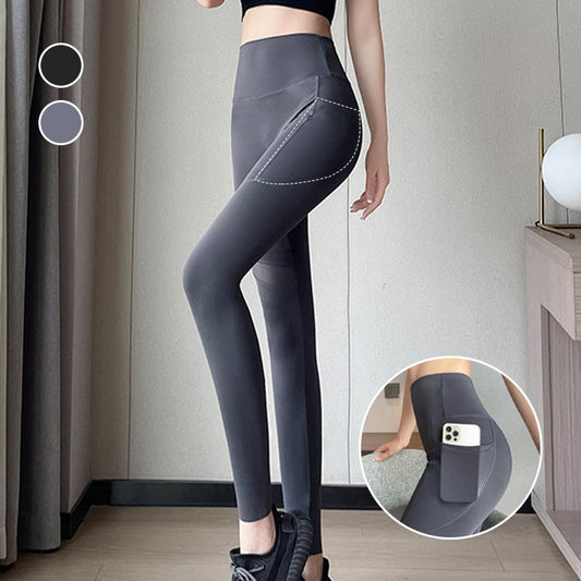 Hochtaillierte Netz-Leggings mit Taschen für Frauen