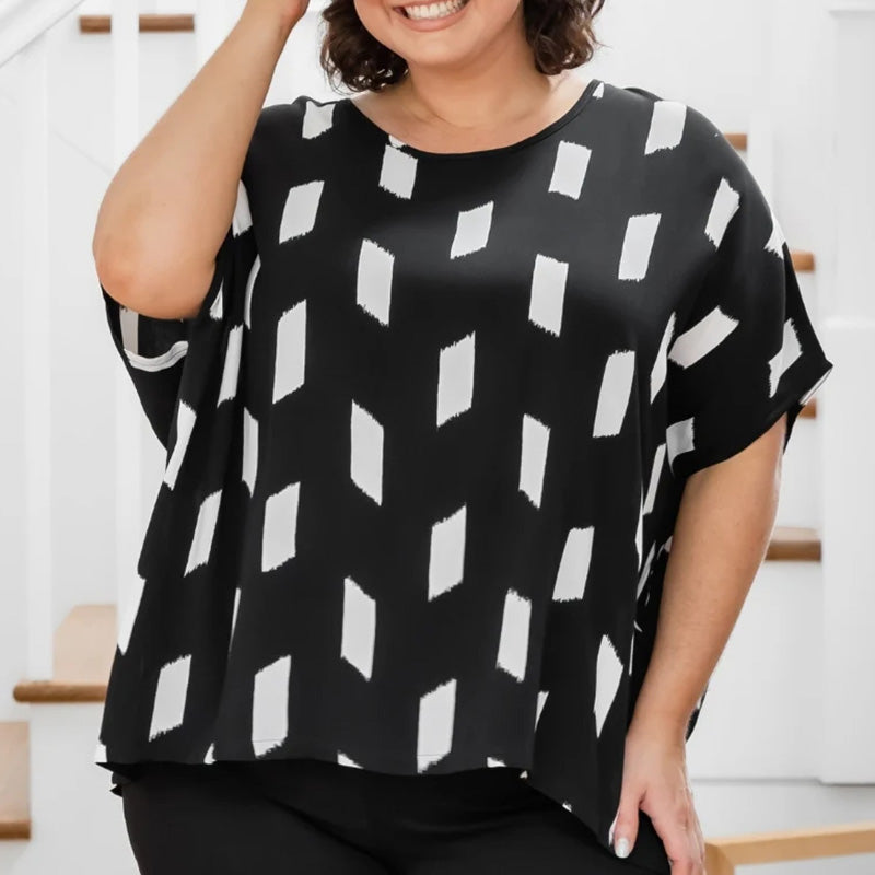 Oversize-Top mit U-Ausschnitt für Damen