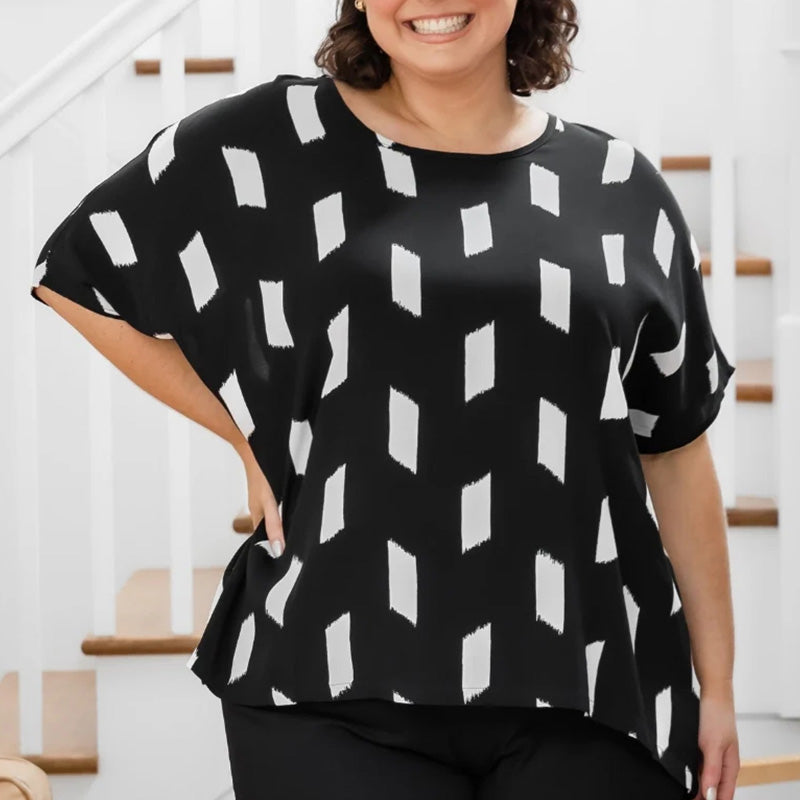 Oversize-Top mit U-Ausschnitt für Damen