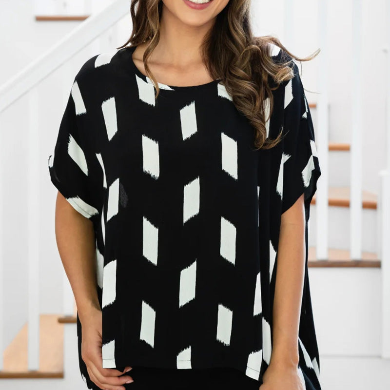 Oversize-Top mit U-Ausschnitt für Damen