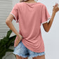 Lässiges Damen-T-Shirt mit Rundhalsausschnitt und Ärmeln mit Bommelbesatz