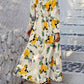 💃 Heißer Verkauf 49% OFF 🎁 LUNE Random Print Deep V-Ausschnitt Laternenärmel Gathered Taille Kleid