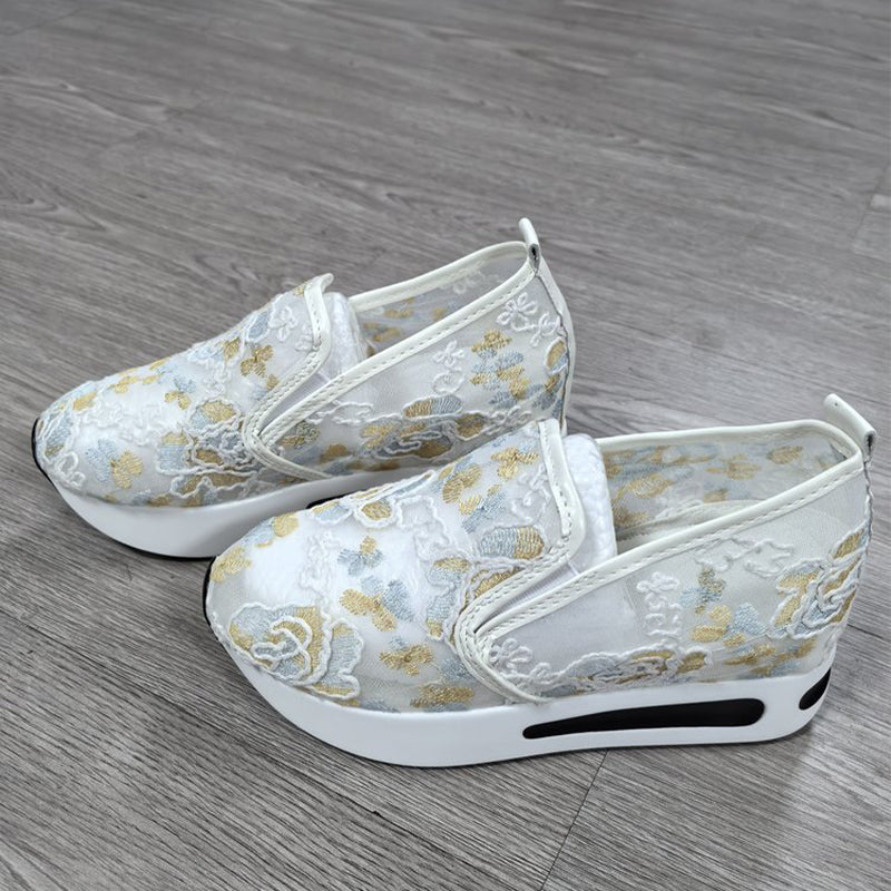 Lässige Mesh-Schuhe für Damen mit atmungsaktiver dicker Sohle