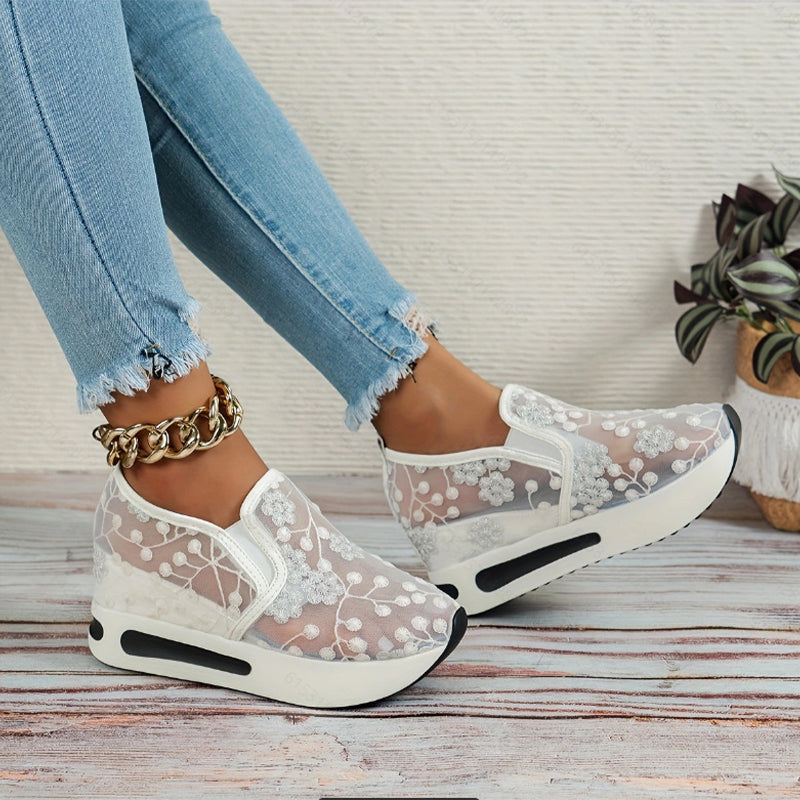 Lässige Mesh-Schuhe für Damen mit atmungsaktiver dicker Sohle