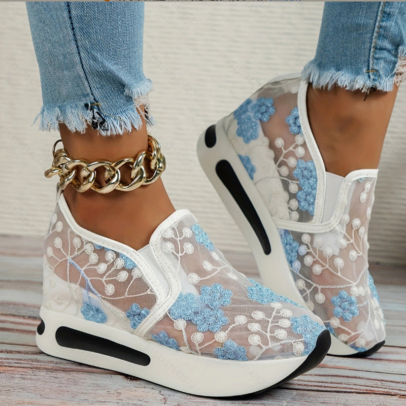 Lässige Mesh-Schuhe für Damen mit atmungsaktiver dicker Sohle