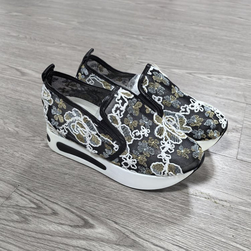 Lässige Mesh-Schuhe für Damen mit atmungsaktiver dicker Sohle