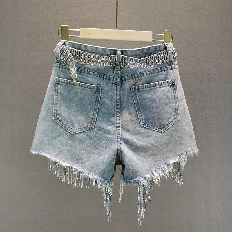 Punk-Jeansshorts mit Fransen