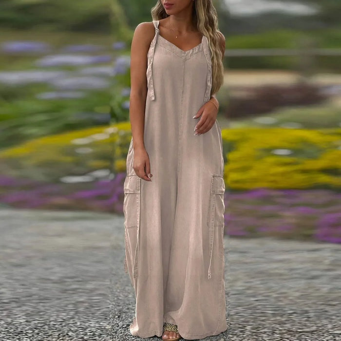 Lockerer Jumpsuit mit weitem Bein und Taschen für Damen