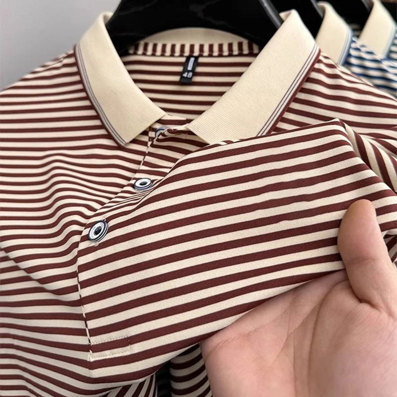 🏖️ Sommerrabatt von 50 % ⏳ Gestreiftes T-Shirt aus Eisseide für Herren