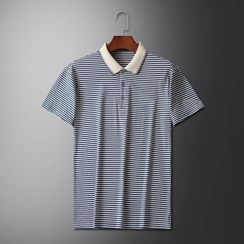 🏖️ Sommerrabatt von 50 % ⏳ Gestreiftes T-Shirt aus Eisseide für Herren