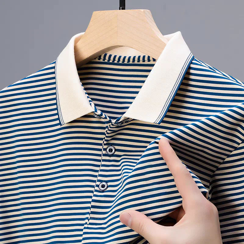🏖️ Sommerrabatt von 50 % ⏳ Gestreiftes T-Shirt aus Eisseide für Herren