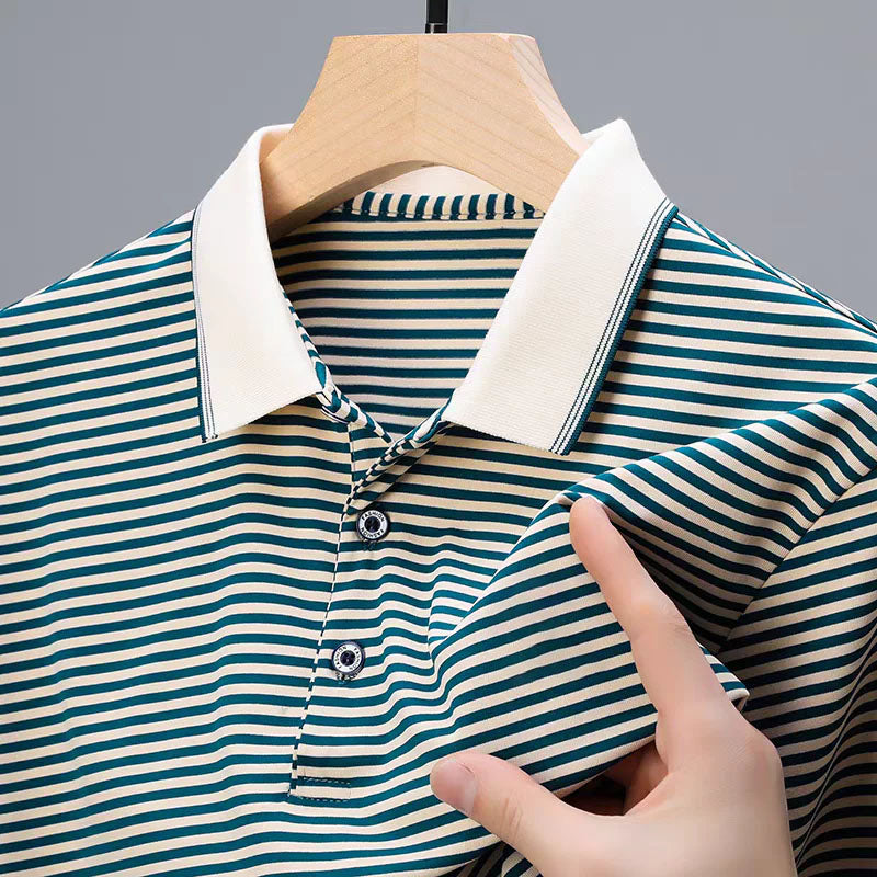 🏖️ Sommerrabatt von 50 % ⏳ Gestreiftes T-Shirt aus Eisseide für Herren