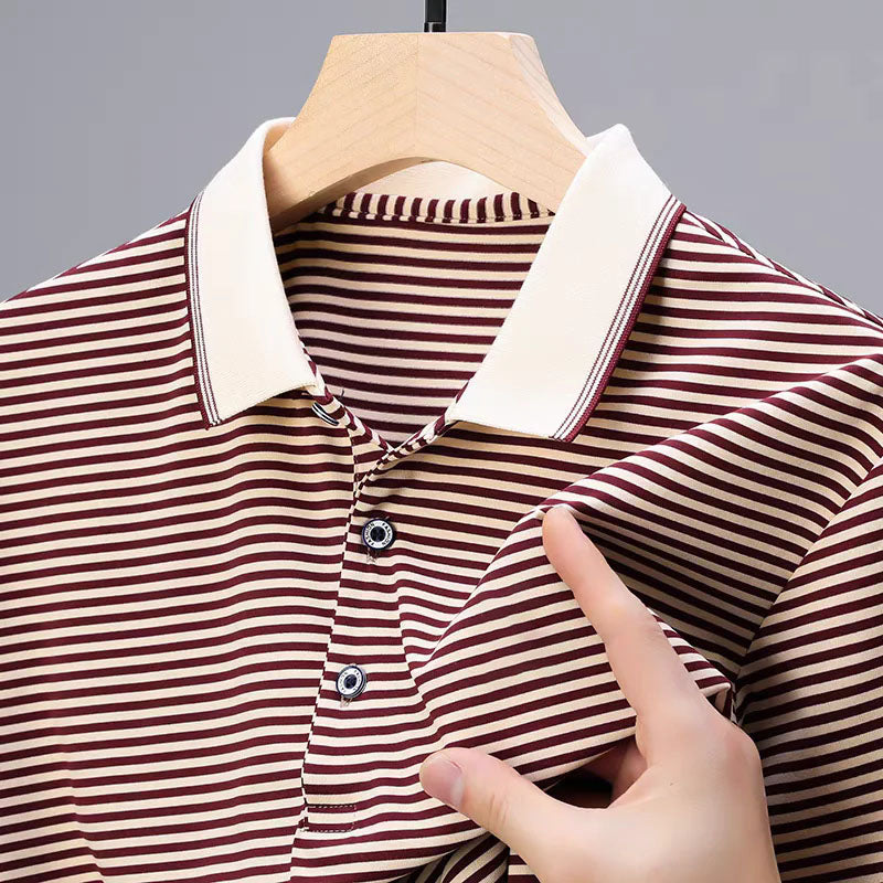 🏖️ Sommerrabatt von 50 % ⏳ Gestreiftes T-Shirt aus Eisseide für Herren
