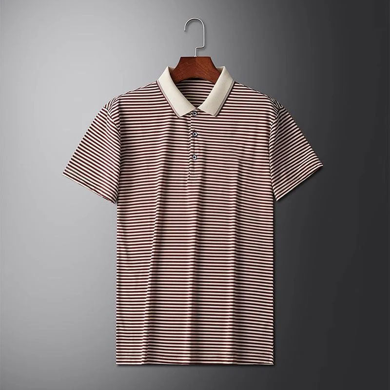 🏖️ Sommerrabatt von 50 % ⏳ Gestreiftes T-Shirt aus Eisseide für Herren
