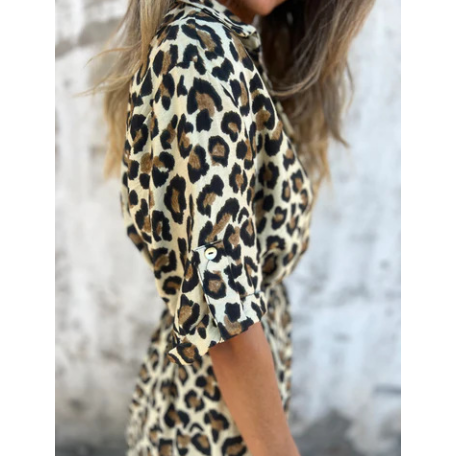 V-Neck Leopard Print Maxi Dress👗