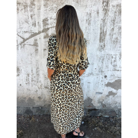 V-Neck Leopard Print Maxi Dress👗