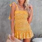 Trendy gesmoktes Minikleid mit Schleifenträgern für Damen