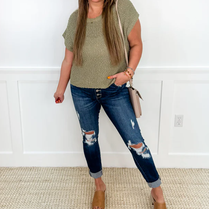 💥Heißer Verkauf – 49 % RABATT👖Damen-Jeans mit hoher Taille und Cutout