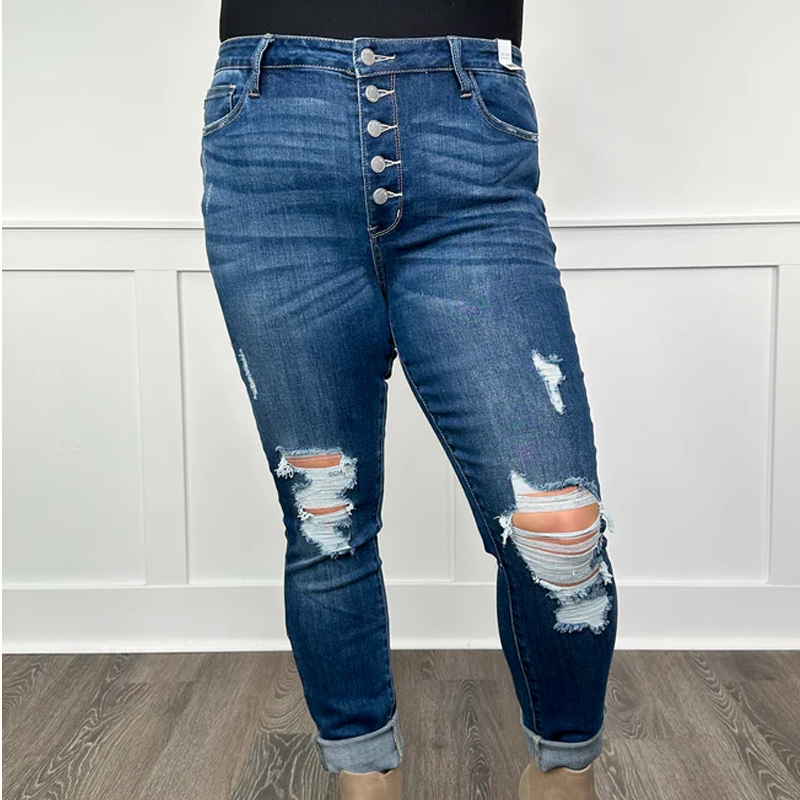 💥Heißer Verkauf – 49 % RABATT👖Damen-Jeans mit hoher Taille und Cutout