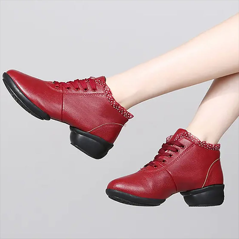 Damen-Stiefeletten mit Spitzenbesatz