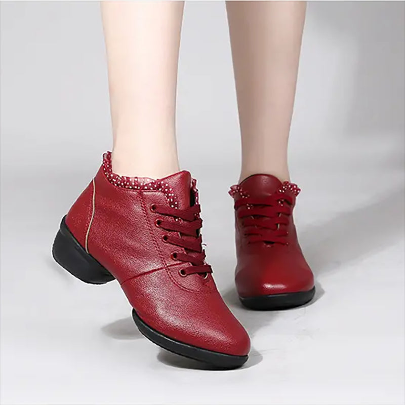 Damen-Stiefeletten mit Spitzenbesatz