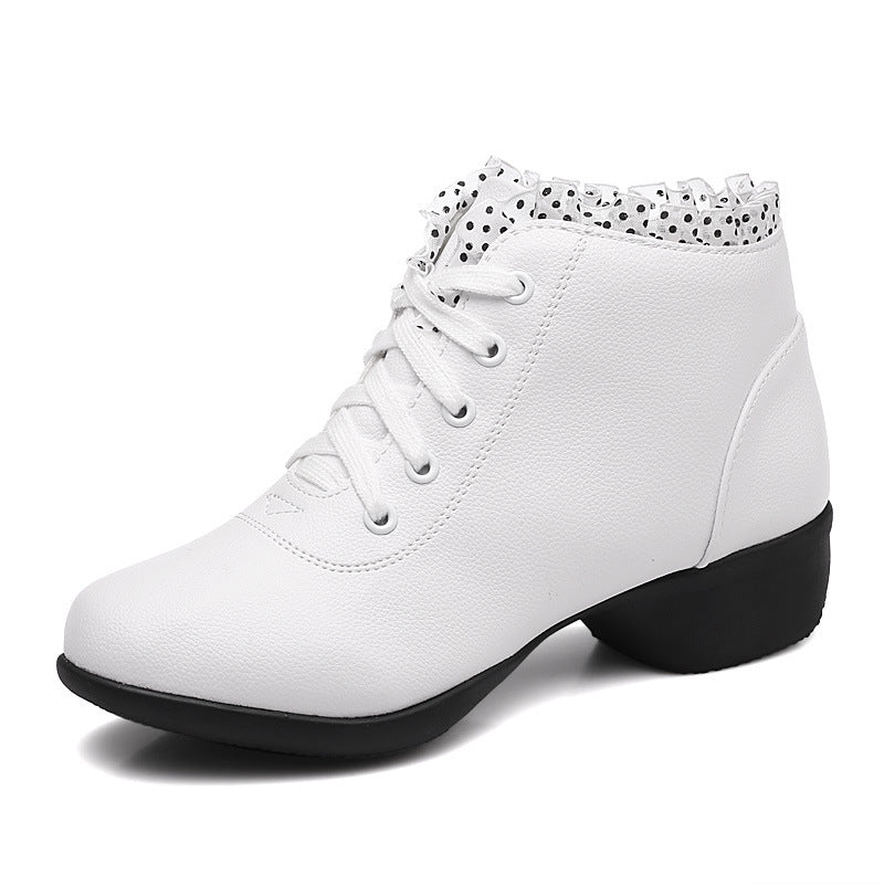 Damen-Stiefeletten mit Spitzenbesatz
