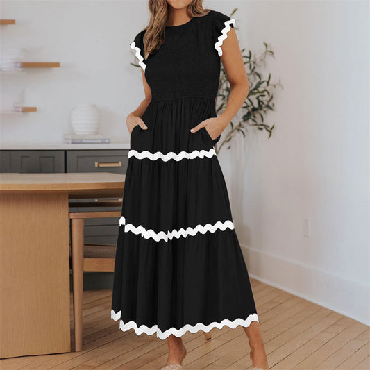 Fließendes Stufenkleid mit Taschen für Damen