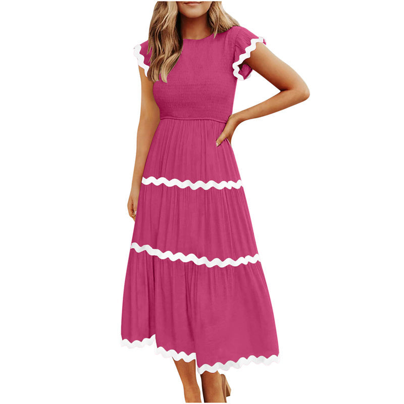 Fließendes Stufenkleid mit Taschen für Damen