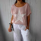 Damen T-Shirt mit Sternenmuster und lockerem Schnitt