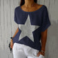 Damen T-Shirt mit Sternenmuster und lockerem Schnitt