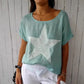 Damen T-Shirt mit Sternenmuster und lockerem Schnitt