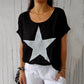 Damen T-Shirt mit Sternenmuster und lockerem Schnitt
