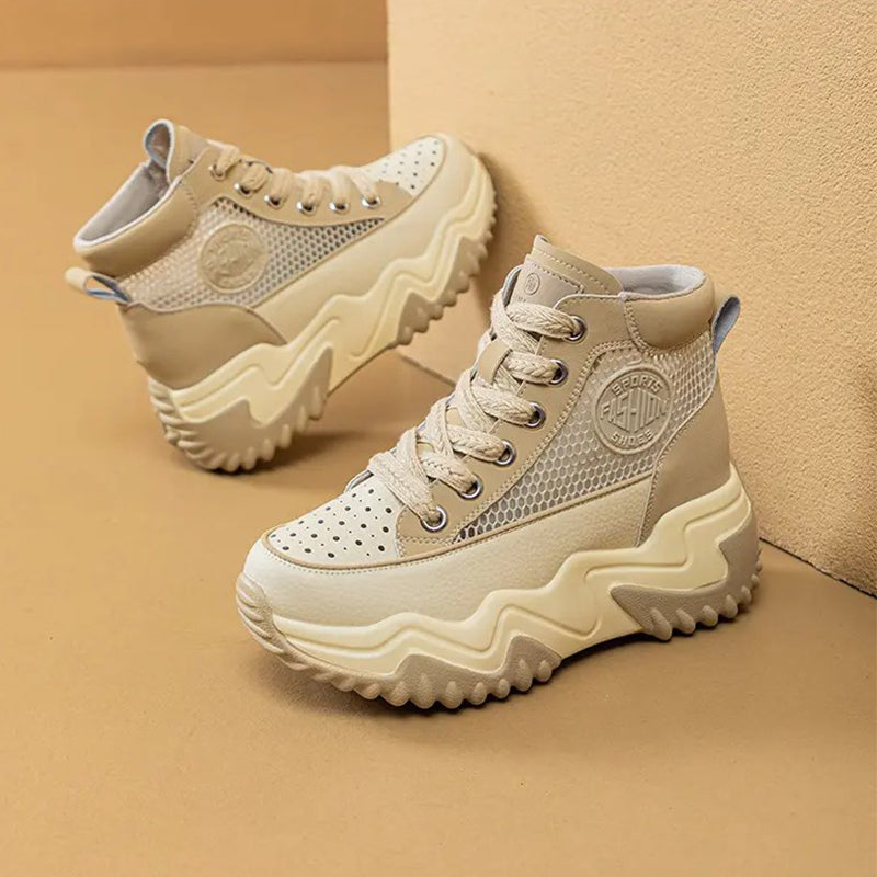 Mesh-Sneakers mit dicker Sohle für Damen