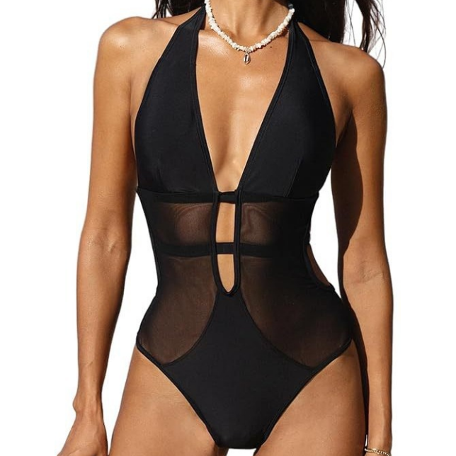 Sexy schwarzer Badeanzug für Damen