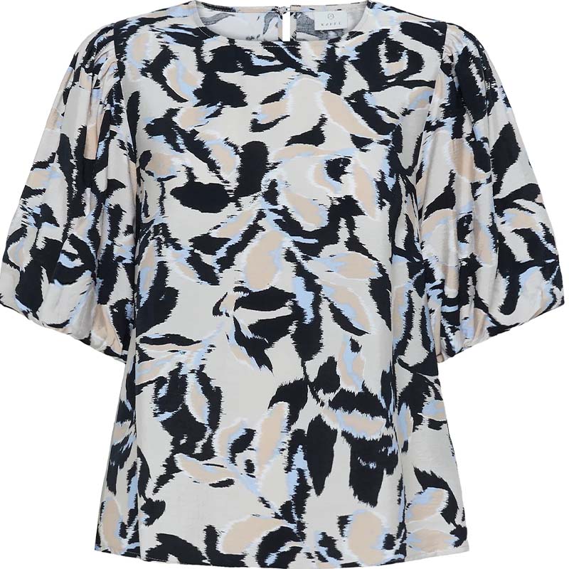Babyblaues/schwarzes Oberteil mit abstraktem Print
