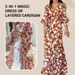 Karamellfarbenes Maxikleid mit Blumenmuster
