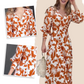 Karamellfarbenes Maxikleid mit Blumenmuster