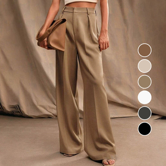 Weite Hose mit hoher Taille und Taschen für Damen