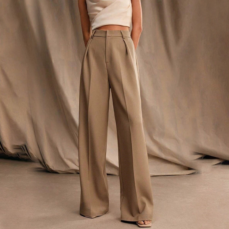 Weite Hose mit hoher Taille und Taschen für Damen