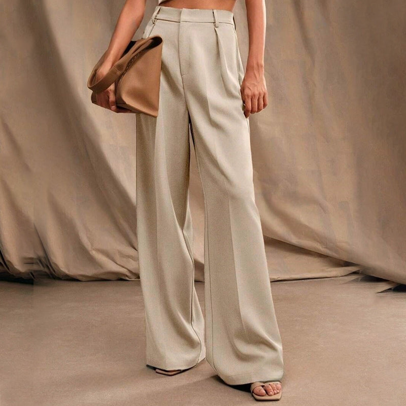 Weite Hose mit hoher Taille und Taschen für Damen