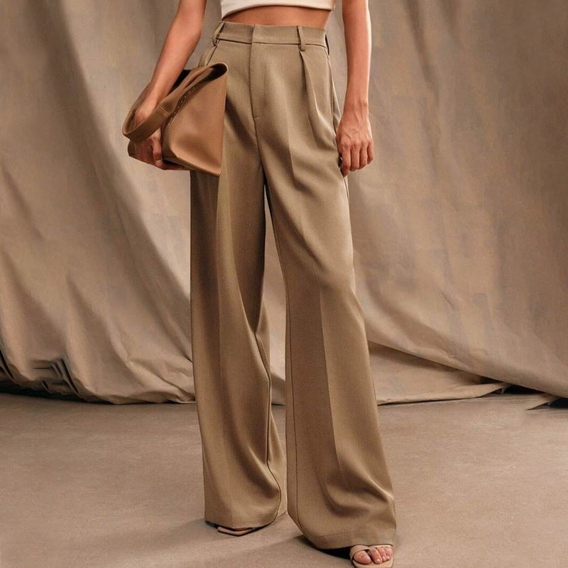 Weite Hose mit hoher Taille und Taschen für Damen