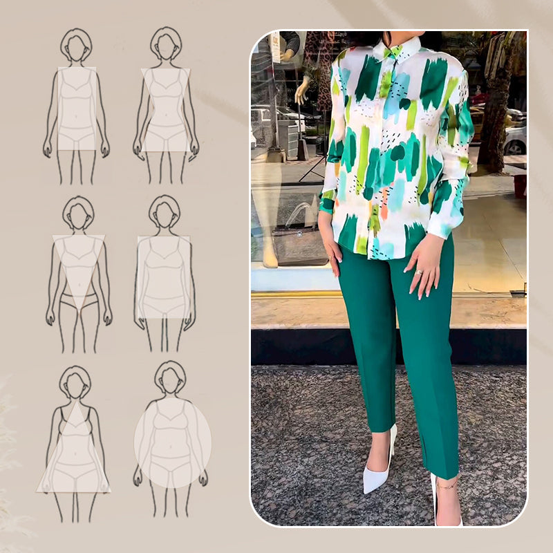 Zweiteiliges Set aus trendigem Print-Shirt und Hose für Damen