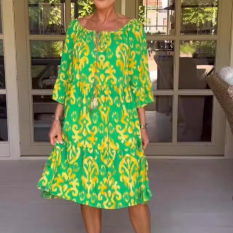 Midikleid mit lockerer Passform und Rüschensaum für Damen