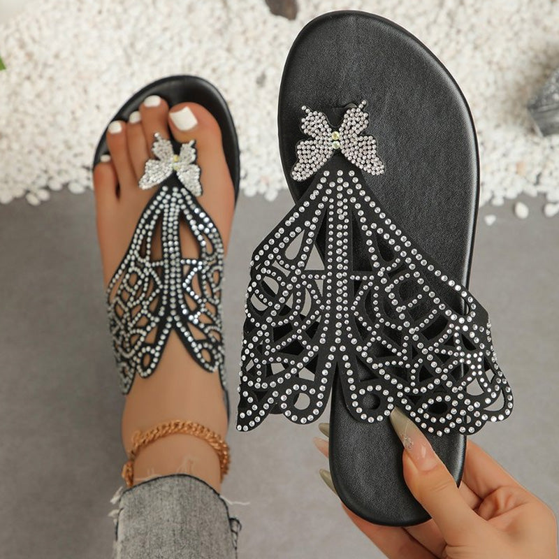 Bequeme flache Sandalen-Hausschuhe für Damen