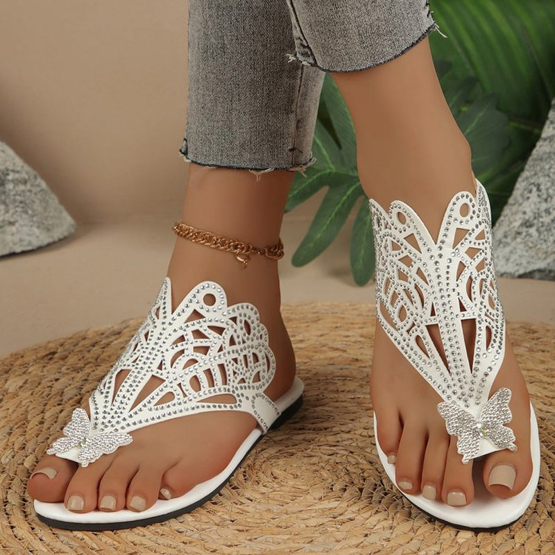 Bequeme flache Sandalen-Hausschuhe für Damen