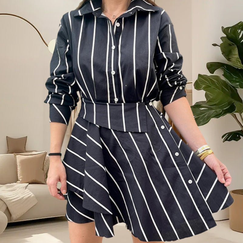 Langes Damenshirt mit asymmetrischem Wickelrock
