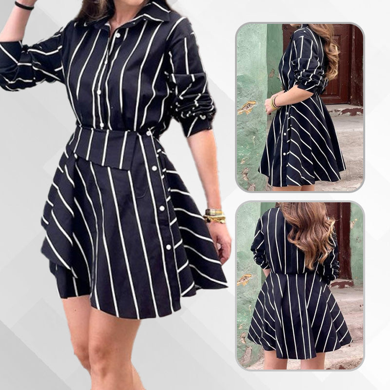 Langes Damenshirt mit asymmetrischem Wickelrock