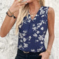 Ärmellose Bluse mit V-Ausschnitt und Blumendruck für Damen