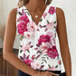 Ärmellose Bluse mit V-Ausschnitt und Blumendruck für Damen